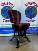 22" WWG Black+Red Casino Chair. NEW SEAT+BACK!